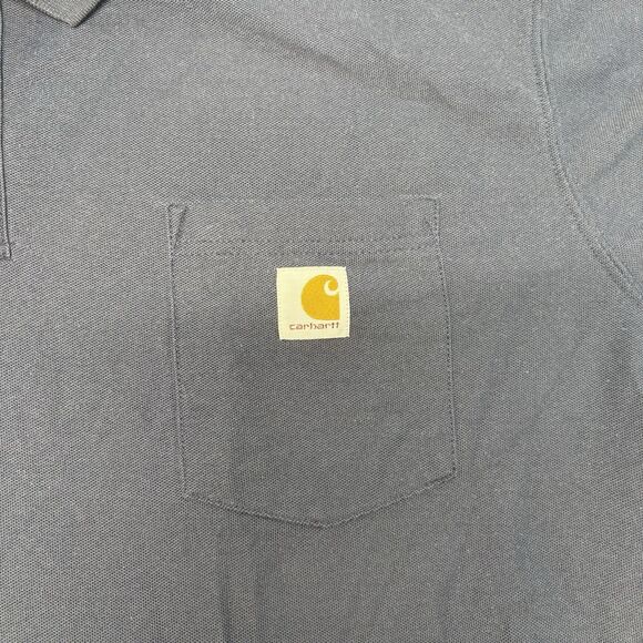Carhartt Navy Blue Polo Collard Short Sleeve Dress Casual Shirt Men’s 3XL TALL - Picture 2 of 6